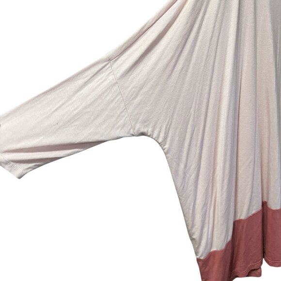 Marla Wynne Layers Stretch Pink Colorblock Boxy Top with Dolman Sleeves - Picture 5 of 5